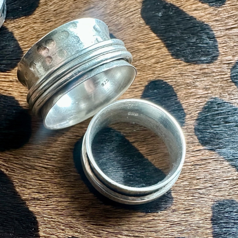 handmade • sterling silver spinner rings fidget rings 925 stim jewelry